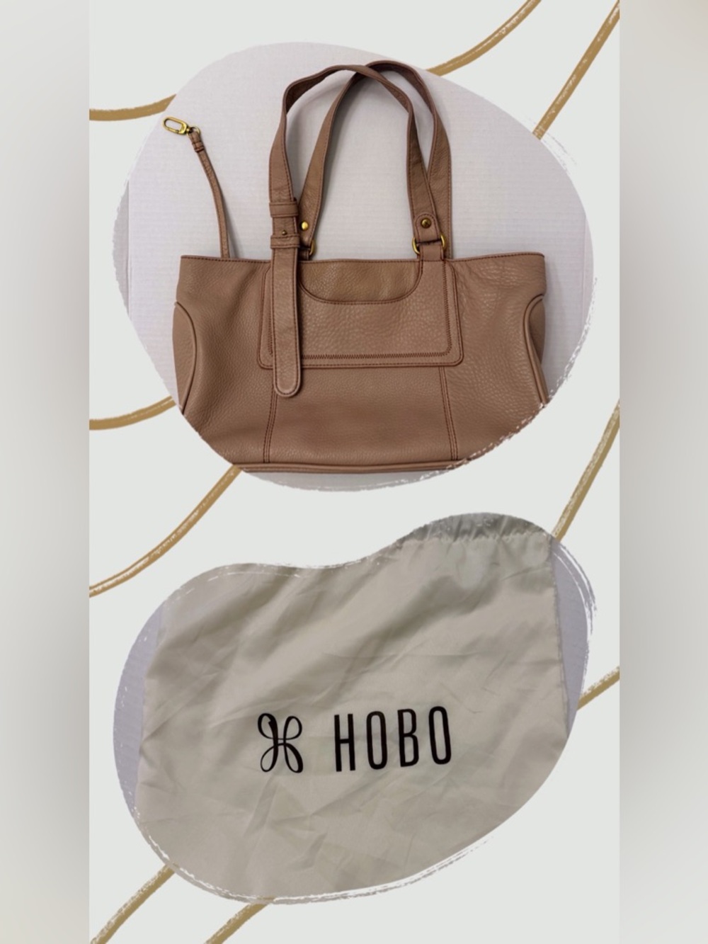 HOBO Pebbled Leather Tote in Dusty Rose